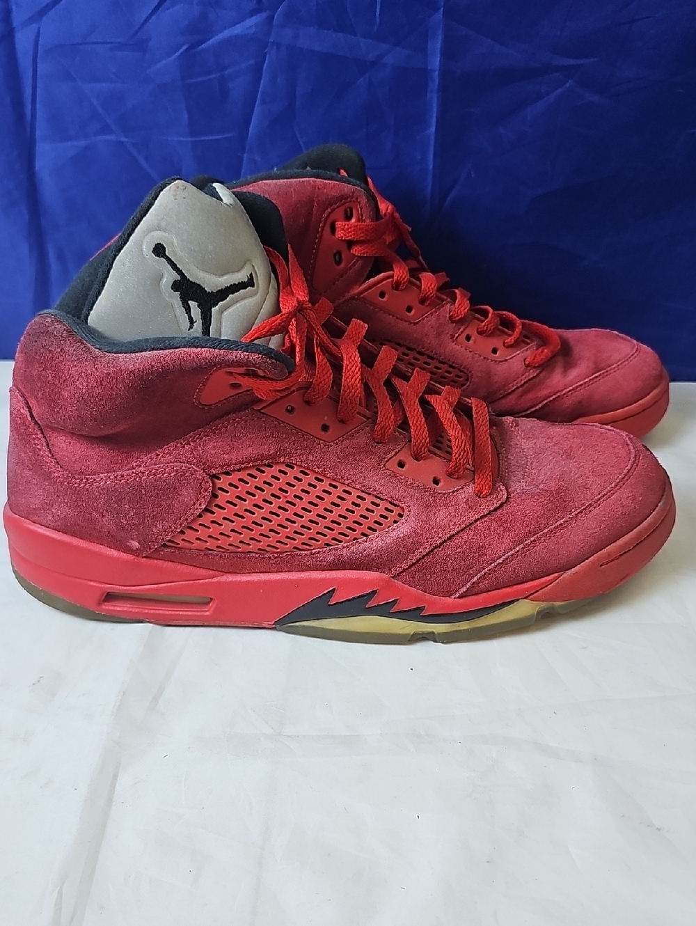 Jordan Men's Red Suede High-Top Sneakers with Black Jumpman Men's Size 12